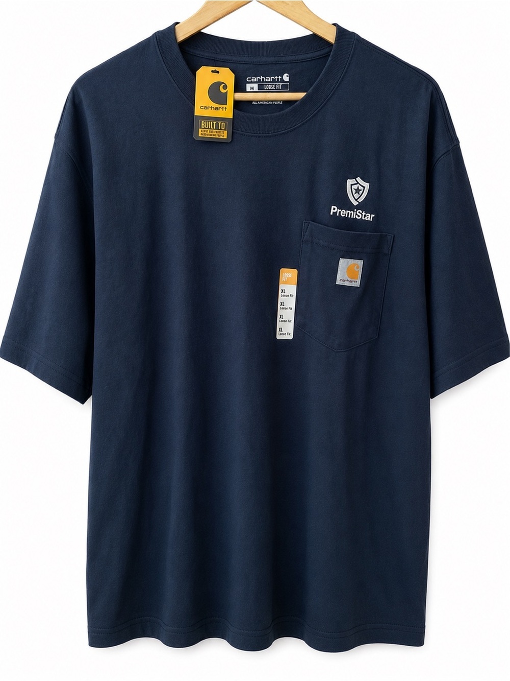 NWT-Carhartt Loose Fit Navy Short-Sleeve Pocket T-Shirt-XL - Picture 1 of 4